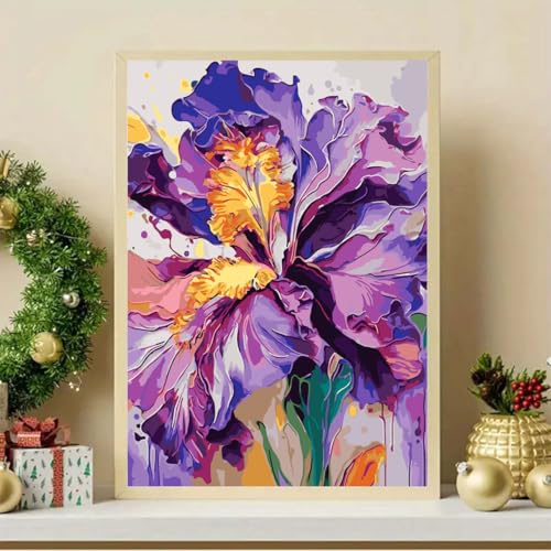 Iris Flower Paint by Numbers Kits for Adults Beginner 16 X 20 inch - color: Iris Flower