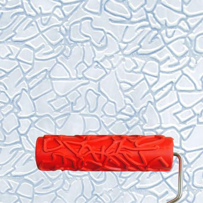 7" Texturing Roller, Patterned Textured Paint Roller, Drywall Texture Tool | Art Texture Roller, Embossed Rubber Paint Roller Supplies, Knockdown Texture Tool for DIY Household Wall Painting (BK091R) - style: EG091R
