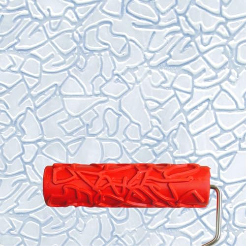 7" Texturing Roller, Patterned Textured Paint Roller, Drywall Texture Tool | Art Texture Roller, Embossed Rubber Paint Roller Supplies, Knockdown Texture Tool for DIY Household Wall Painting (BK091R) - style: EG091R