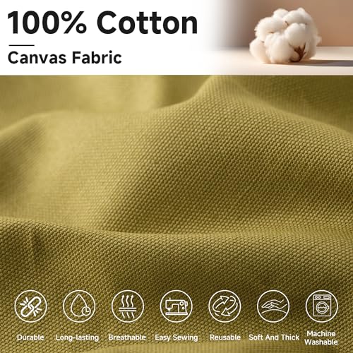 Simple&opulence Canvas Fabric by the Yard, 59'' Wide, 10oz Premium Natural Cotton Duck Canvas Fabric for Crafts, Upholstery, Home Decor, Sewing DIY Cloth (Light Green, 1 Yard) - color: Light Green, size: 1 Yard (36"x59")