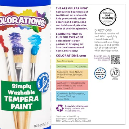 Colorations Paraben-Free Washable Tempera Paint for Kids, 16 oz Bottles - color: Cantaloupe