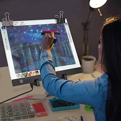 LIRUNQIU B4 Diamond Painting LED Light Pad Kit | Includes storage case, pens, stand, pad board. Ideal for adults, full drill diamond art. Complete 5D tool set. - size: B4
