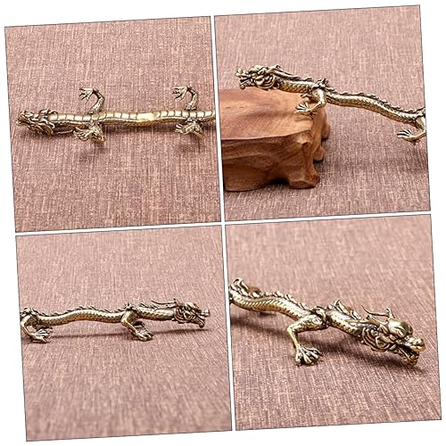 LIFKOME Dragon Pen Holder Desktop Ornament Antique Dragon Model Multi-Functional Calligraphy Brush Stand Unique Decorative Writing Rack for Home Office