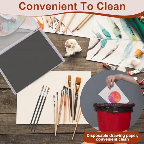 105P Stay Wet Palette for Acrylic Painting Miniatures Paint Pallet | Long Time Keep Wet, Reusable & Save Paint, 100P Palette Paper, 1 Keep Paint Moist Sponge, 3P Miniatures Brush, 1P plastic box