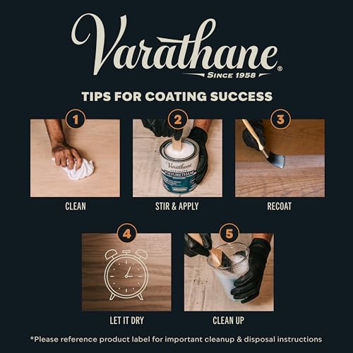 Varathane Water-Based Ultimate Semi-Gloss Polyurethane | Water-Based, Crystal Clear Interior Wood Protection, Fast Dry Time, Scratch Resistance, Covers Up to 62 Sq Ft, Half Pint - color: Semi-Gloss, size: 0.25 Quart (Pack of 1)