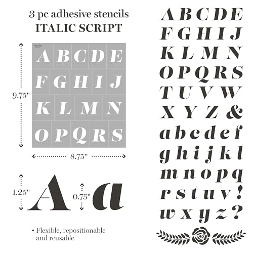 Martha Stewart, Modern Fonts Stencils and Tools Kit, 15 pc - style: Modern Fonts