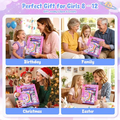 JoyCat DIY Journal & Scrapbook Kit for Girls Ages 8-12 with Storage Bag | Storage bag keeps diary and scrapbook supplies together for journaling, travel and creative play