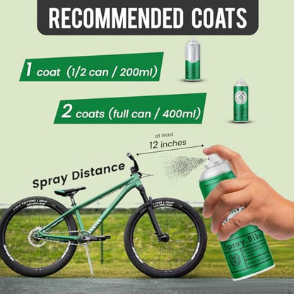 Spray.Bike Keirin Flake Finishing Coat - Matataku Green, 400ml | Metal Flake Spray Paint Coating | Glitter Spray Paint Topcoat for Steel, Aluminum - color: Flake Green