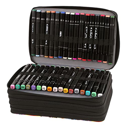 102 Slots Marker Pen Organizer Case w/Handle - color: Morning Glory, size: 102