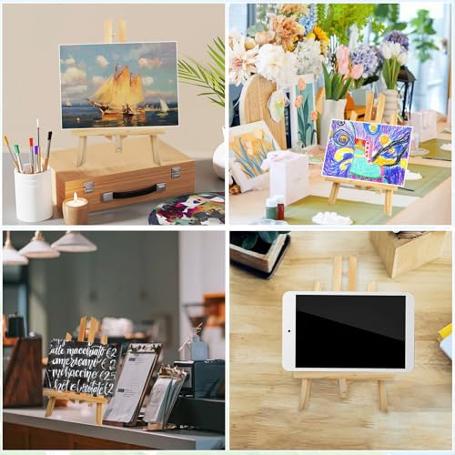 12 Pack Tabletop Easel, 11.8 Inch, Wood | Desktop Easel Stand for Painting Canvas, Portable Table Top Easels for Painting Party Art Craft Painting Easel Stand
