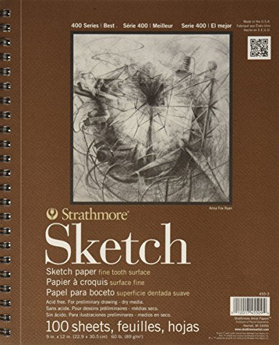 Strathmore Series 400 Sketch Pads 9 In. X 12 In. - 2 pack - 100 Pgs Each - size: 2 Pack