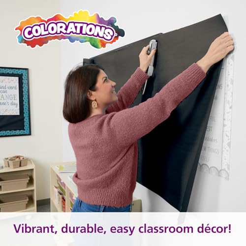 Colorations Dual Surface Paper Roll Classroom Supplies for Arts and Crafts Black (36" x 1000') (Item # DSBK) - color: Black