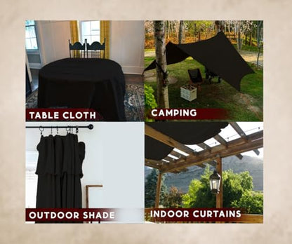ZUPERIA Black Drop Cloth (10 x 12 Feet - Pack of 1) - Pure Canvas Drop Cloth for Painting, Curtains & Floor Protection Washable & Reusable Tight Woven Paint Cover for Multipurpose use - size: 10 x 12 - 1 Pack