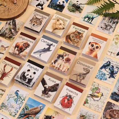 12 Sets 600 Sheets Washi Stickers Book for Journaling, Jungle Animal Sticker, Wild Zoo Sea Animal Aesthetic Scrapbook Dinosaur Sticker Set for Bullet Journal Card Craft Gift Rewards for Kid Notebook - style: Animal Style