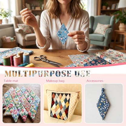 500 PCS 1.5" Diamond 60 Degrees Piecing Paper Templates, Quilting Templates Accessories for DIY Patchwork Crafts and Sewing Supplies - size: 1.5 Inch-500pcs Diamond