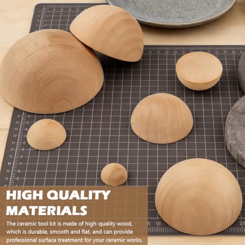 Wooden Pottery Bowl Press Molds Set, 8Pcs 8 Sizes Multi‑Size Slump Mold for Hand‑Building Clay, Bowls Trinket Dishes & Glaze Test Tiles