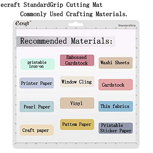 Ecraft StandardGrip Cutting Mat for Silhouette Cameo 5/4/3/2/1: 12X12inch Non-Slip Square Gridded Transparent Quilting Cut Mats Replacement Accessories for Silhouette Cameo. - color: Transparent - StandardGrip (3 pack)