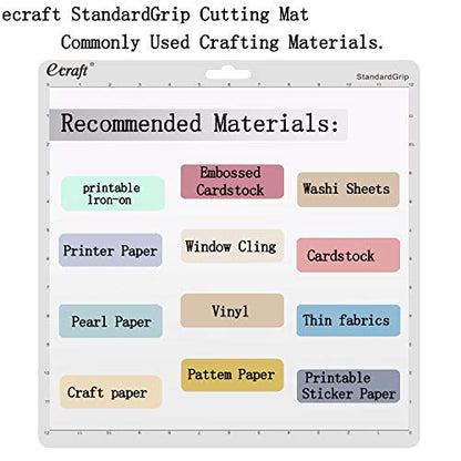 Ecraft StandardGrip Cutting Mat for Silhouette Cameo 5/4/3/2/1: 12X12inch Non-Slip Square Gridded Transparent Quilting Cut Mats Replacement Accessories for Silhouette Cameo. - color: Transparent - StandardGrip (3 pack)