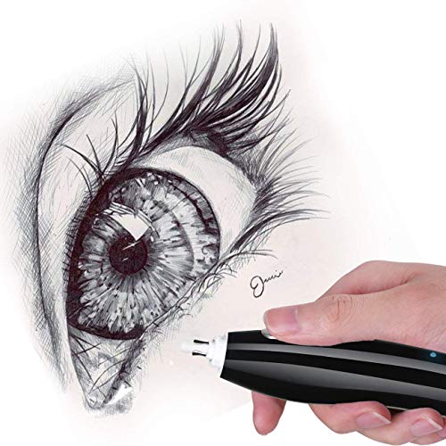 AFMAT Electric Eraser for Artists, Rechargeable Electric Eraser Kit, 140 Refills for Drafting, Electric Pencil Eraser - Battery Operated for Drawing Pencils, Crafts, Arts EE04(Black) - color: Black