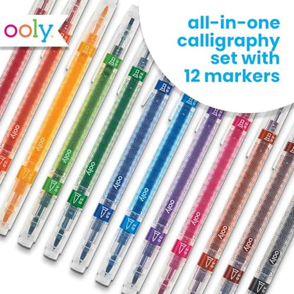 Ooly Calligraphy Duo Double-Ended Pens, Set of 12 - style: Calligraphy Duo