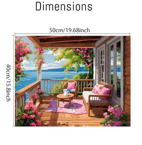cupmod Seascape Paint by Numbers Kit for Adults Beginners, Beach Landscape Adult Paint by Numbers on Canvas, Acrylic Painting by Number Canvas for Home Decor (16x20inch) - color: MT22389
