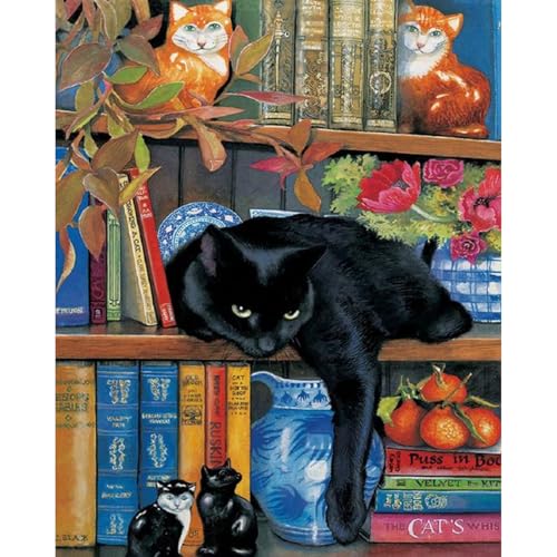 Yezavesu Black Cat Paint by Numbers Kit for Adults Without Frame 16x20 in - color: YOPNF07