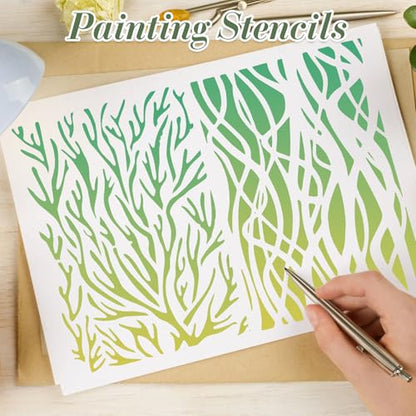 Geometric Texture Stencils for Crafts Reusable 16Pcs Stencils(11X7 Inch) - color: Texture 2