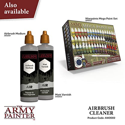 The Army Painter, Airbrush Cleaner, 100 ml dropper bottle | Cleaner for acrylic paints, for airbrushing and maintenance of Wargame miniatures and board games