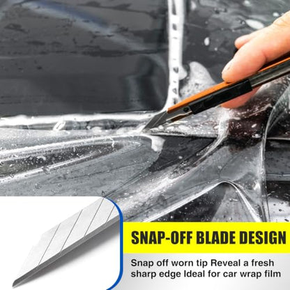 Hicarer 300 Pack 9mm Snap off Utility Knife Blades, 30 Degree Sk2 Carbon Steel Knife Replacement Blades with 30 Storage Cases for Box Cutter Craft Vinyl Wallpaper Cardboard Cutting