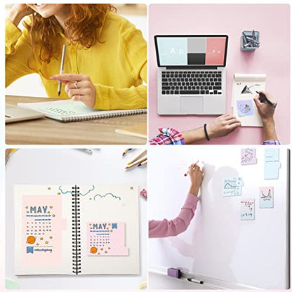 Hommie Sticky Notes Set Tabs 410 Pack Color Pads Divider Sticky Notes with Bookmark Index for School Supplies, 60 Ruled, 40 Per Dotted, 60 Per Rectangular, 6x25 Index Tabs - color: Colorful-pastel Pink