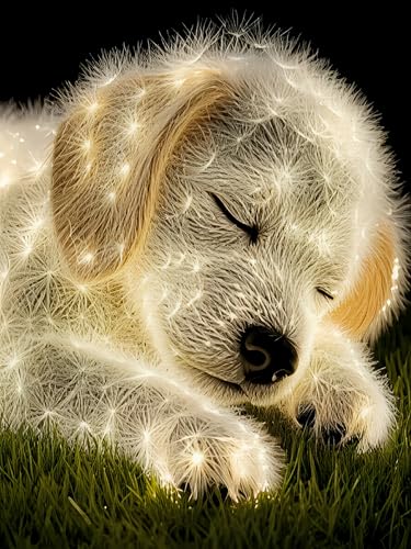 HHMATITS Dog Diamond Art Kits for Adults, Diamond Art Painting 12x16IN - color: Dog