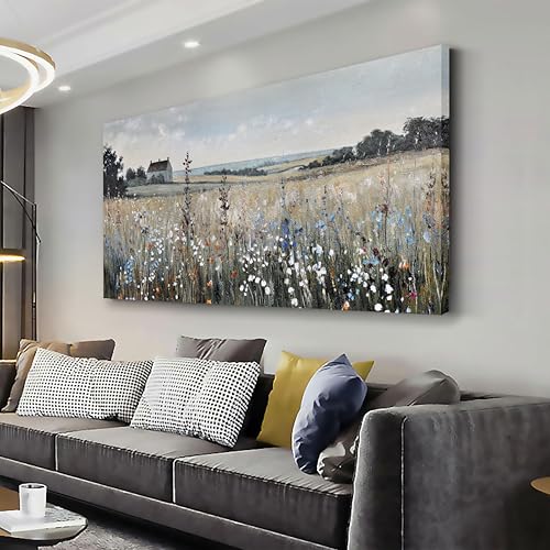 Glvzygy Canvas Wall Art Vintage Decor Artwork Classical Oil Painting Canvas Prints Vintage Landscape Wall Art Suitable for Living Room Bedroom and Office Home Decor Painting 20"x40" - color: Green, size: 40"L x 20"W