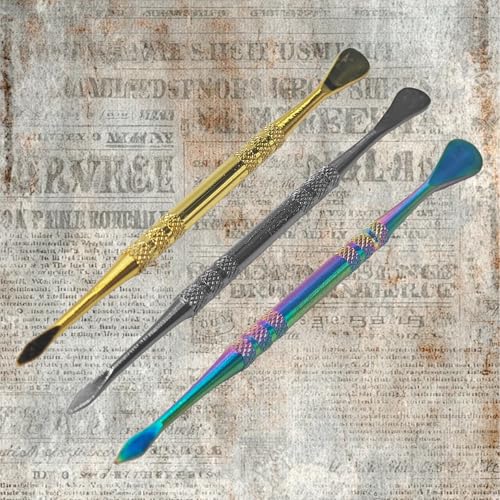 Klyeola 4Pcs Wax Carving Tools Set, Stainless Steel Double-Ended Sculpting and Modeling Tools Kit, Wax Spoon and Carving Tool for Clay, Pottery, Jewelry Making(Gold) - color: Gold