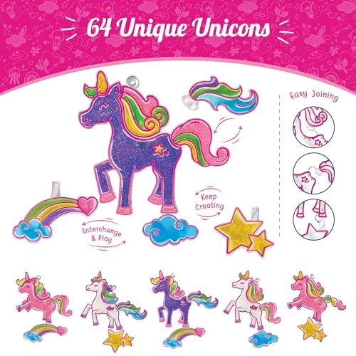Imagimake Window Art - Unicorn, DIY Mess-Free 16 Pieces Suncatcher Kit