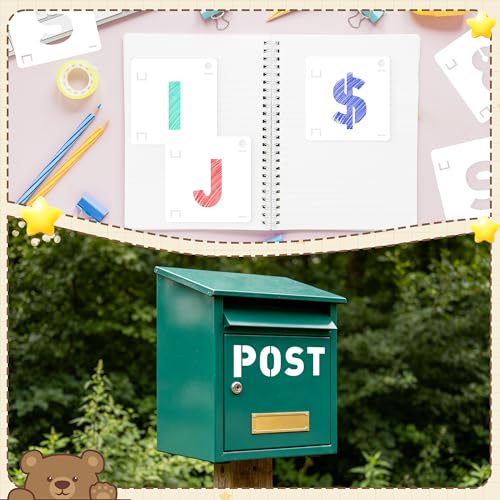 80Pcs Letter Stencils Reusable Letter Number Stencils for Painting,3,4Inch | Reusable Small Plastic Alphabet Number,Drawing Stencil,on Wood,Fabric,Wall, Rock,Art Project Chalkboard - size: 3,4 Inch