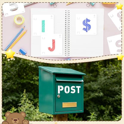 80Pcs Letter Stencils Reusable Letter Number Stencils for Painting,3,4Inch | Reusable Small Plastic Alphabet Number,Drawing Stencil,on Wood,Fabric,Wall, Rock,Art Project Chalkboard - size: 3,4 Inch