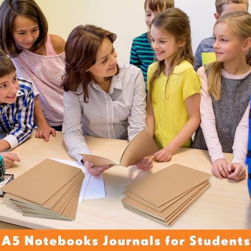 Mimorou 100 Pcs A5 Journals Notebooks Bulk,Brown,Grid - color: Brown, style: Grid