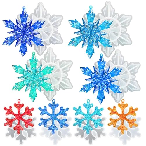Resin Snowflake Molds, Set of 8 Sizes Snowflake Casting Molds - color: 8 Pcs Snowflake Silicone Mold