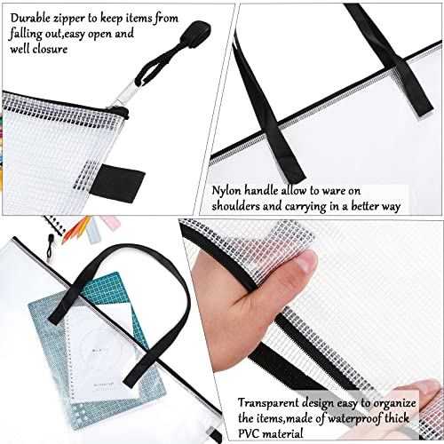 Frienda 20 Pieces Art Portfolios Bags Waterproof Portfolios Posters Storage Supply Bags with Zipper and Handle for Art Artworks, Bulletin Boards, Charts and Teaching (19 x 25 Inches) - size: 19 x 25 Inches