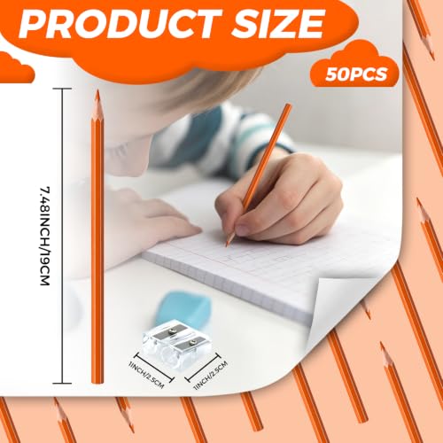 30 PCS Orange Colored Pencils, Pre-sharpened Professional Wooden Art Pencils Set for Artists Painting | Premium Drawing Sketching Supplies - color: orange
