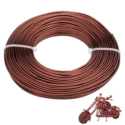 12 Gauge Aluminum Wire 100FT, 2mm Bendable Metal Anodized Aluminum Wire for Sculpting Jewelry Making Crafts Wreath Beading Floral(Coffee Copper) - color: Coffee Copper