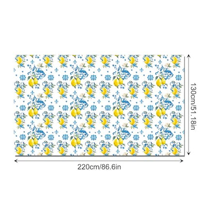 1Pc Blue and White Porcelain Lemon Party Plastic Tablecloth 54 x 87 Inch Long Table Cover, Chinese Style Classical Party Tablecover for Summer Baby Shower Birthday Dinner Picnic Kitchen Event - color: Blue and White Porcelain Lemon