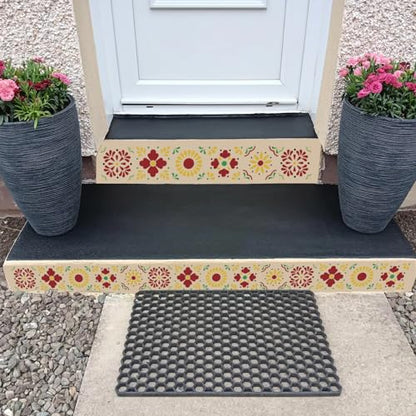 Talavera Stencil Mexican Tile Stencils for Painting 6" | Mexican Floral Stencils Folk Tile Stencil for Painting on Furniture Stairs Wood Fabric DIY Crafts Decor - style: Tile 30P/6IN