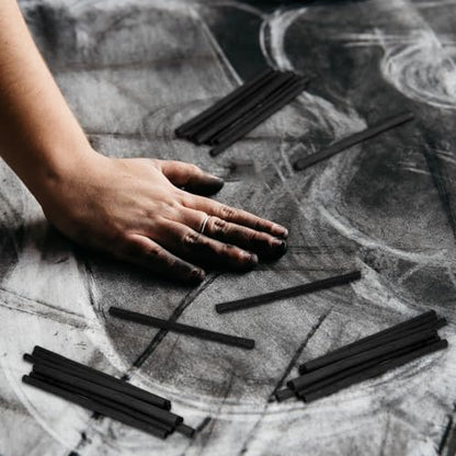 Gueevin 200 Pcs Soft Willow Charcoal Sticks Drawing,5-7mm | For Artists Beginners Students, Vine Charcoal Bulk for Sketching Shading Fine Art, Assorted Sizes, Back to School Gifts - size: 5-7mm