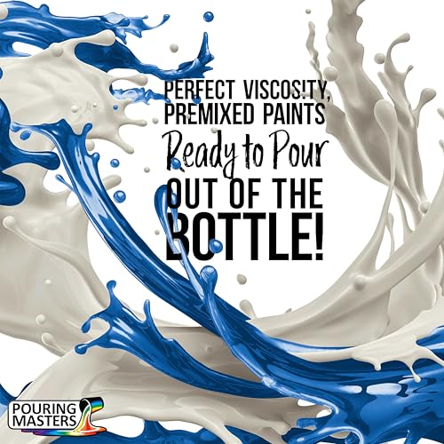 Pouring Masters Hawaiian Blue Metallic Pearl Ready to Pour Acrylic Pouring Paint - Premium 32-Ounce Pre-Mixed Fluid Acrylic Paint - Fluid Art Supplies for Canvas, Wood, Paper, Tile & Rocks - color: Hawaiian Blue Metallic Pearl, size: 32 Fl Oz (Pack of 1)