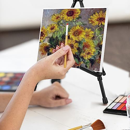 AROIC 12 Pack 14''Tabletop Easels, Black Steel Table Top Easels for Display | Adjustable Portable Table Top Easel for Paintings, Signs, Posters,Frame Pictures(with 12 Bags) - style: 12P