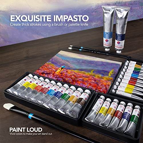 Daler Rowney Georgian Water Mixable Oil Paint Sap Green 37ml Tube - Art Paints for Canvas Paper and More - Oil Painting Supplies for Artists and Students - Artist Oil Paint for Any Skill Set