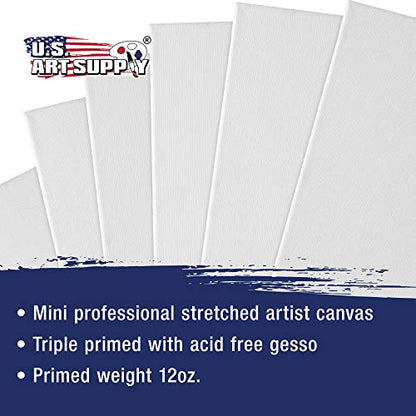 U.S. Art Supply 4x4 Mini Canvases for Painting, 24 Pack Bulk | Small Stretched Artist Canvas Professional Primed - Ideal for Arts & Crafts - size: 4" x 4" - Pack of 24