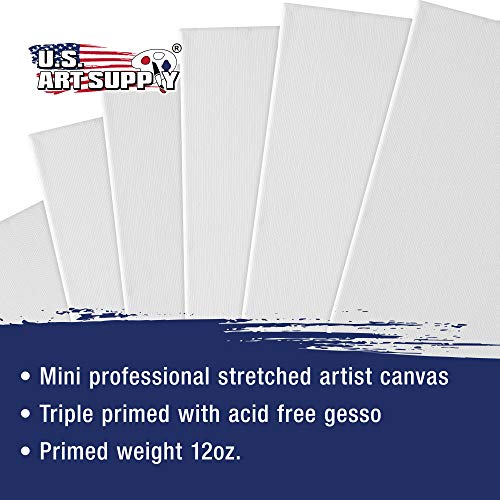 U.S. Art Supply 4"x4" Mini Square Canvases for Painting, Bulk Pack of 24 | Mini Primed Artist Stretched Canvas, Ideal for Arts & Crafts, Weddings, Birthdays - size: 4" x 4" - Pack of 24