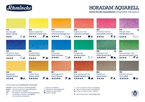 Schmincke Horadam Aquarell 18 x 1/1 pans, 74318097 | watercolor metal box, space for 6 x 1/1 or 12 x 1/2 pans - style: 18 x 1/1 pans